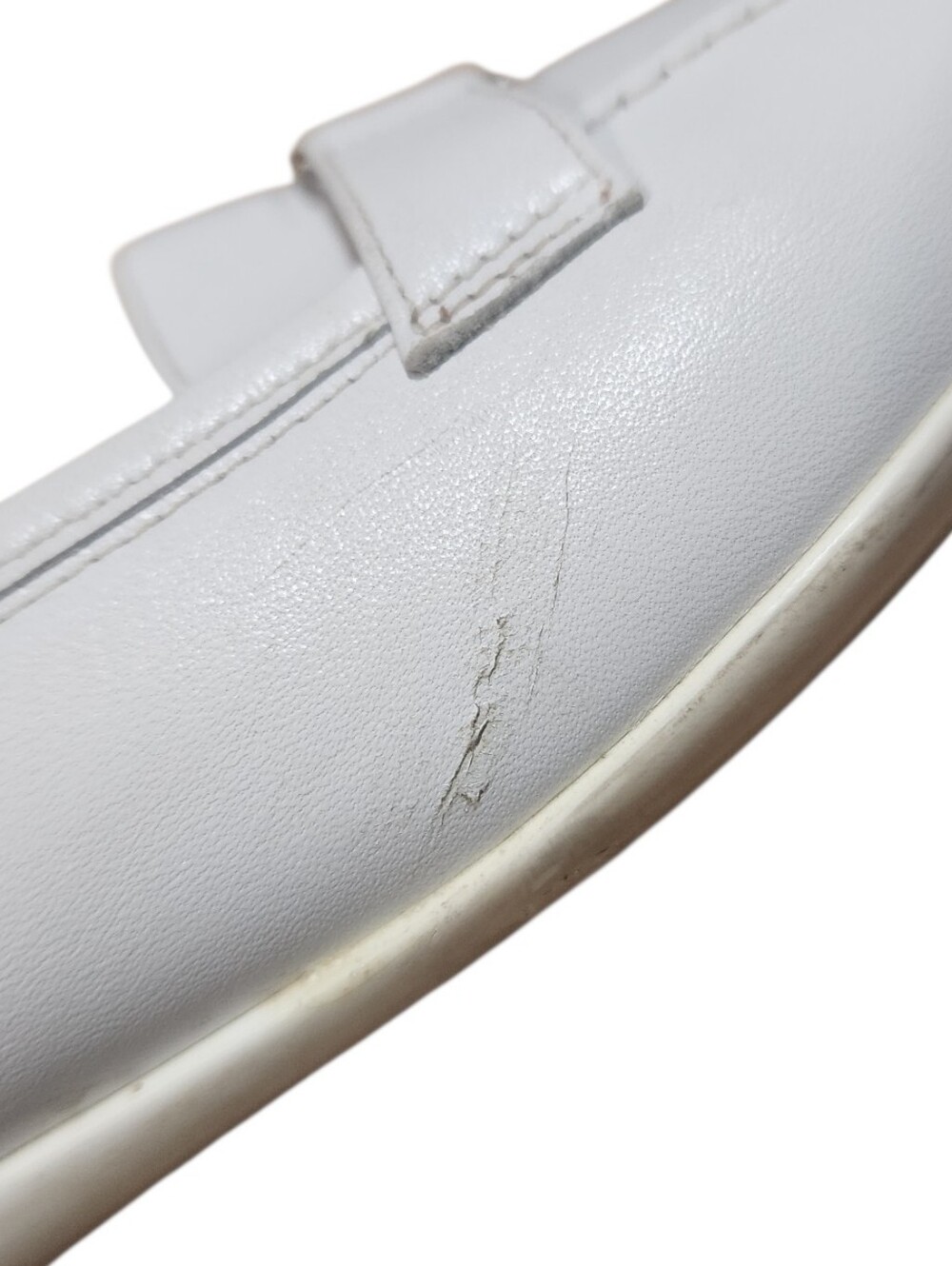 Salvatore Ferragamo Boutique White Leather Loafers Flats 8.5B Italy - Picture 14 of 14
